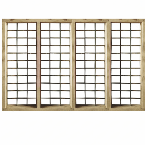 4 Panel (200 cm X 135 cm) French WPC Window Frame with Normal Flat and Round Section